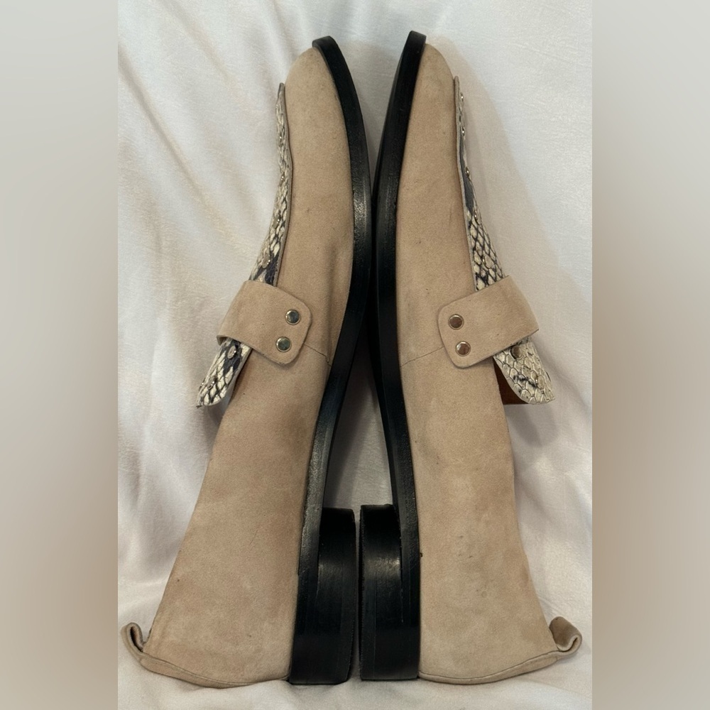 Joie Women’s Taron Tan Suede and Snake Print Combo Loafer Size 8.5 / 38.5 - Picture 10 of 14